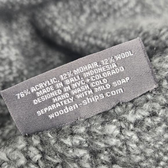 Wooden Ships Paola Buendia Bucket Hat Anthropologie Gray Knit Mohair Boho - Picture 5 of 7